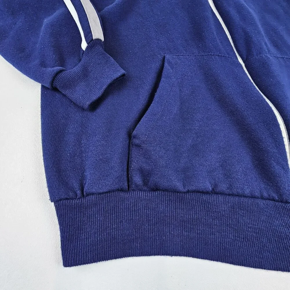 Vintage 70's Sears Activewear Track Jacket Large Blue USA Made Creslan Full Zip